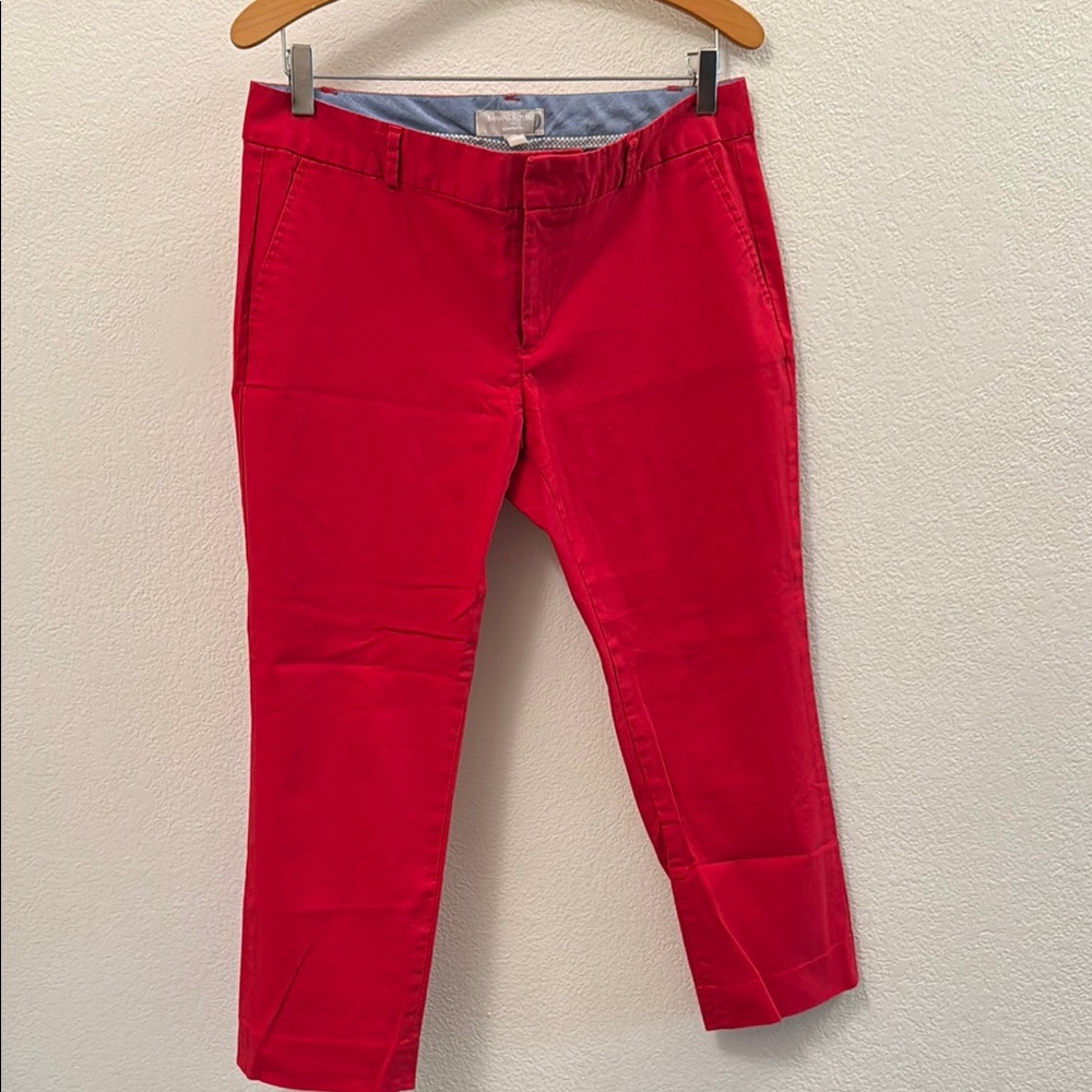 Banana Republic Red Ankle-Length Cropped Pants